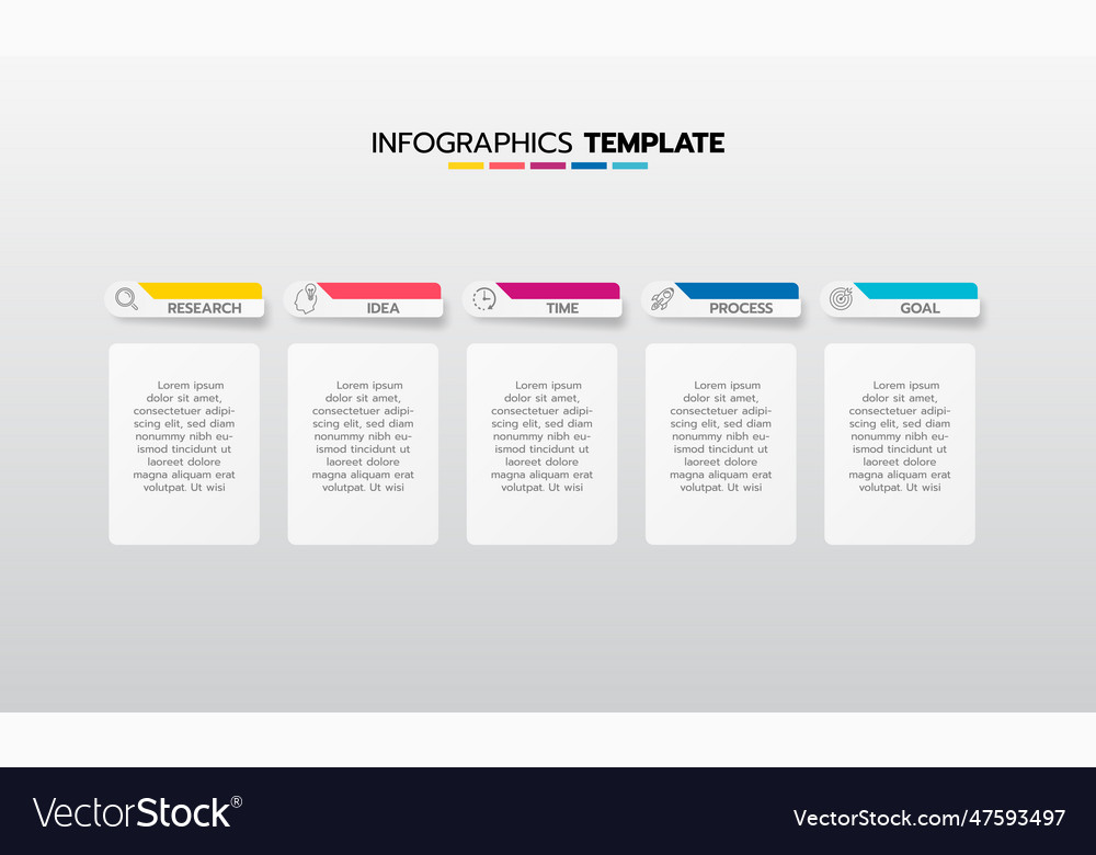 Business infographic template process with simple Vector Image