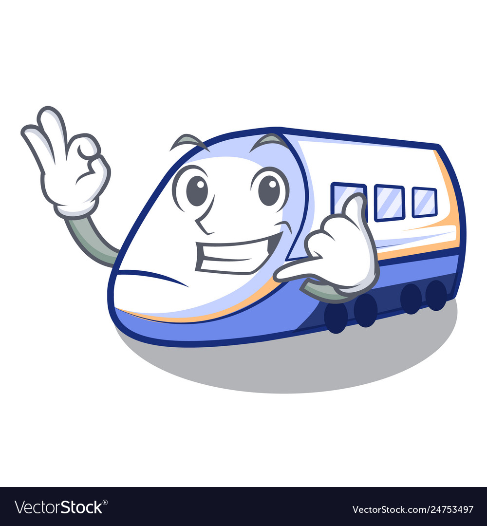 Call me miniature shinkansen train in cartoon Vector Image