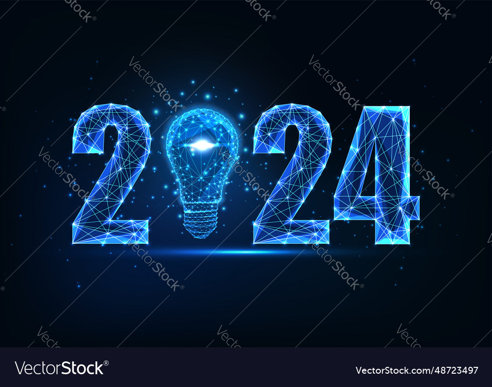 Happy 2024 new year digital web banner template Vector Image