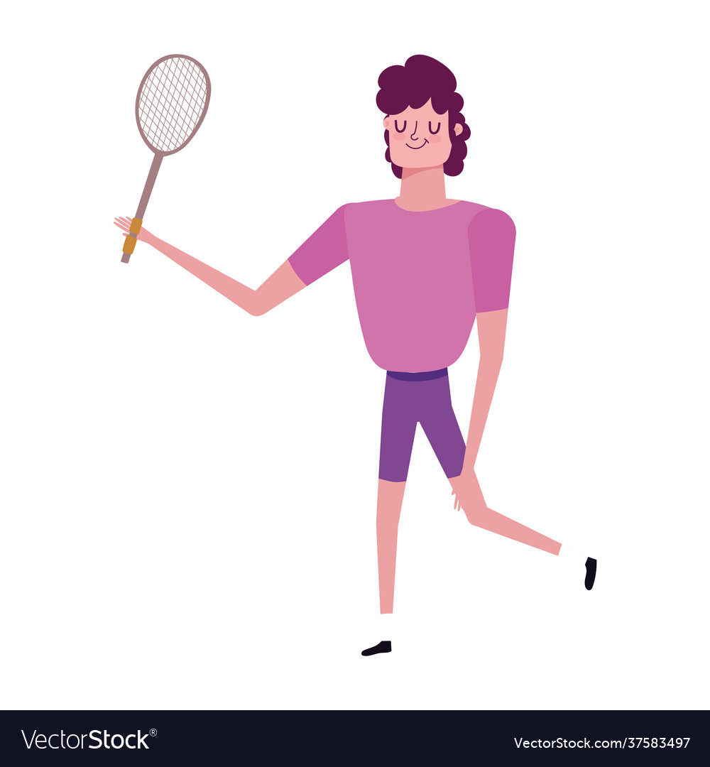 Man with sport racket