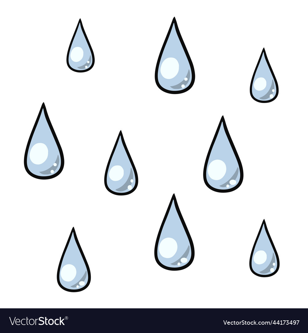 Small raindrops splashes of water cartoon Vector Image