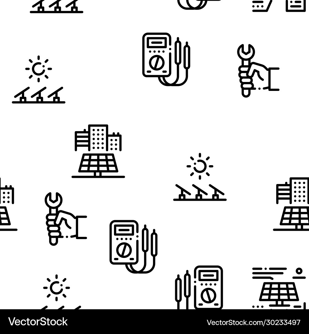 Solar energy technicians seamless pattern Vector Image