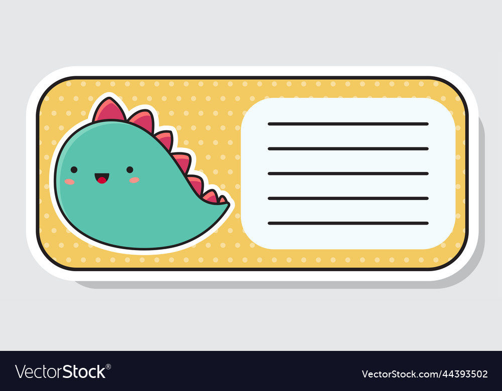 Notebook label cute dinosaur baby stickers