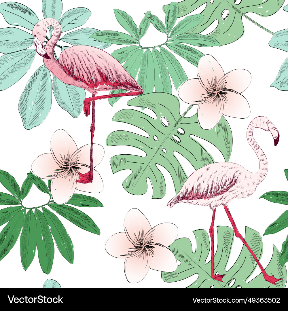 Tropical Pattern Vector Tropical seamless pattern Royalty Free Vector Image