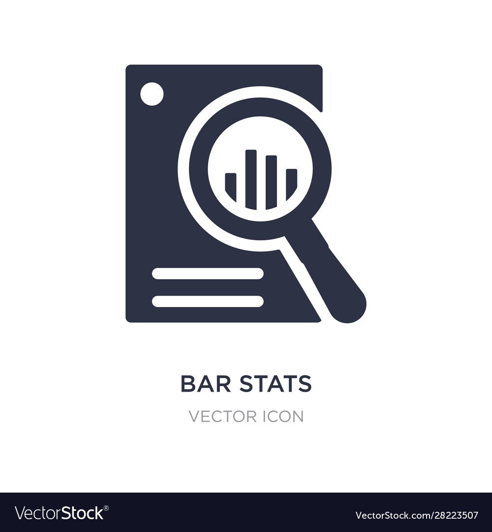 Bar stats icon on white background simple element