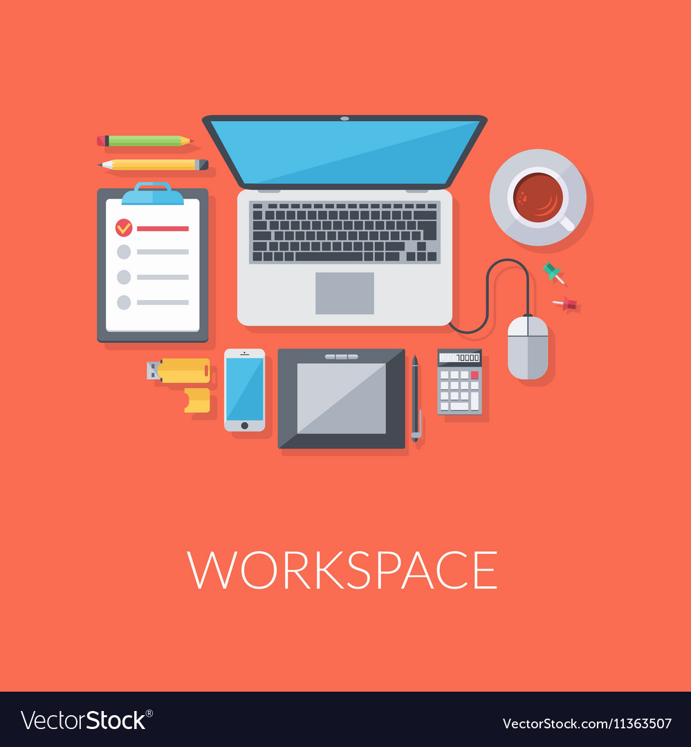 Contemporary workplace background Royalty Free Vector Image