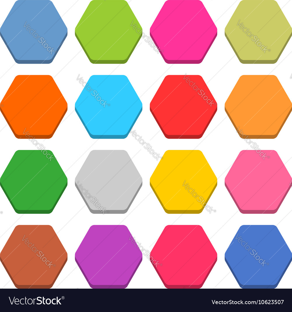 flat blank web icon color hexagon button vector image