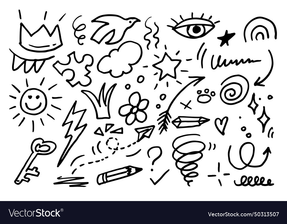 Hand Drawn Decorative Abstract Scribble Doodle Vector Image