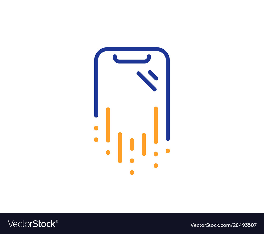 Smartphone recovery line icon phone backup sign