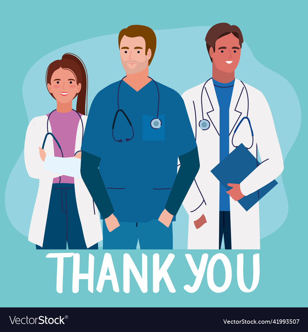 Thank you doctors card Royalty Free Vector Image