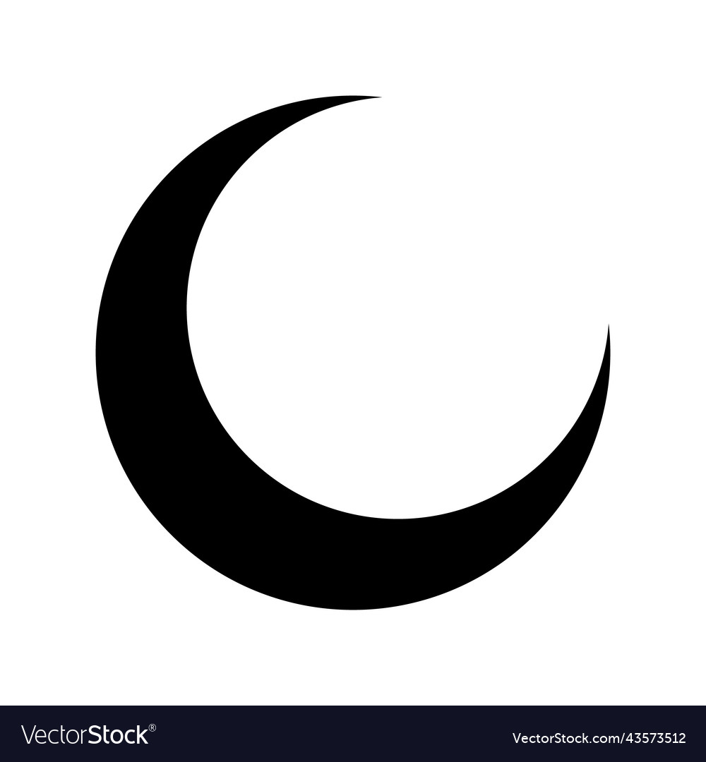 Crescent Moon Icon Night Symbol Royalty Free Vector Image