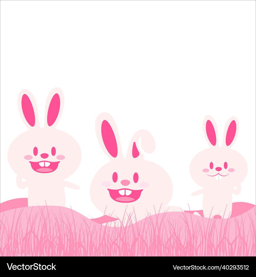 Cute easter bunnies easter bunnies Royalty Free Vector Image