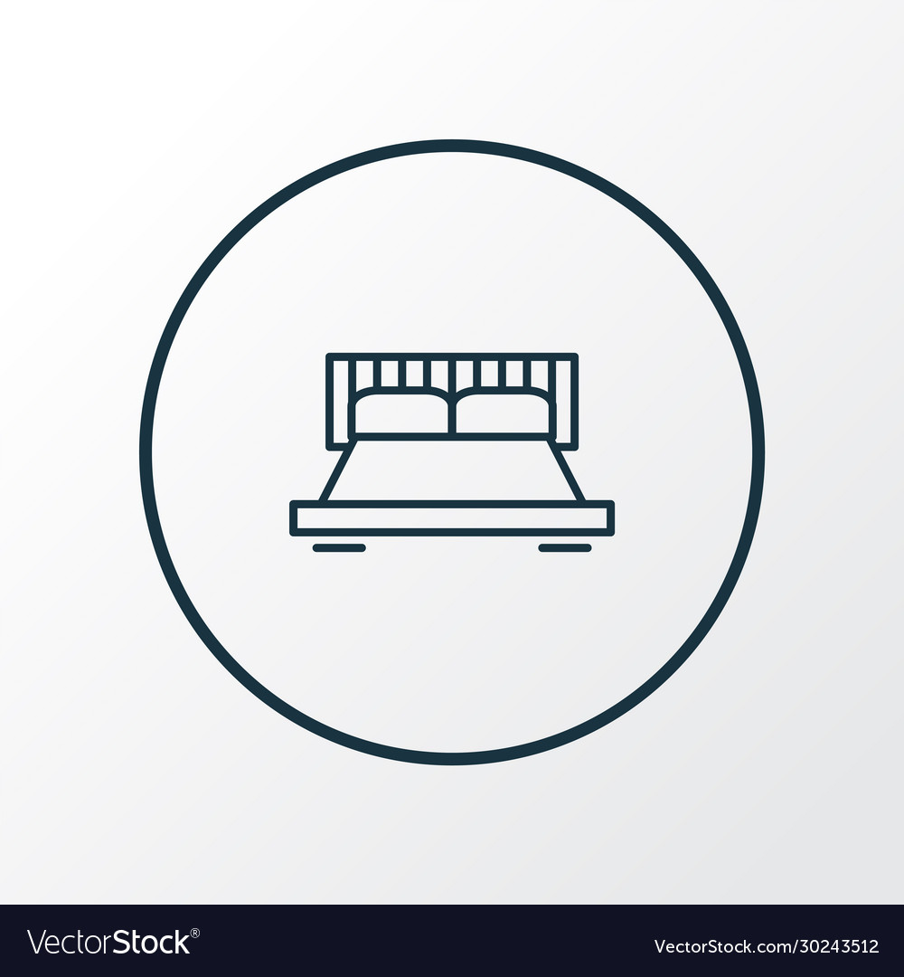 Double bed icon line symbol premium quality