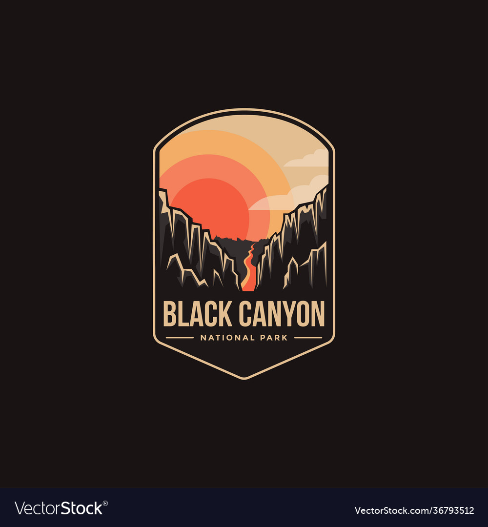 Emblem patch logo black canyon national park vector image Emblem patch logo black canyon national park