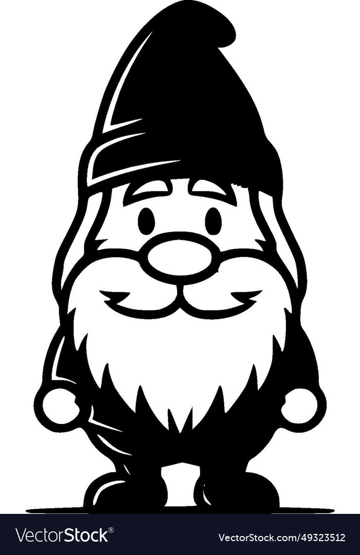 Gnome - minimalist and flat logo Royalty Free Vector Image