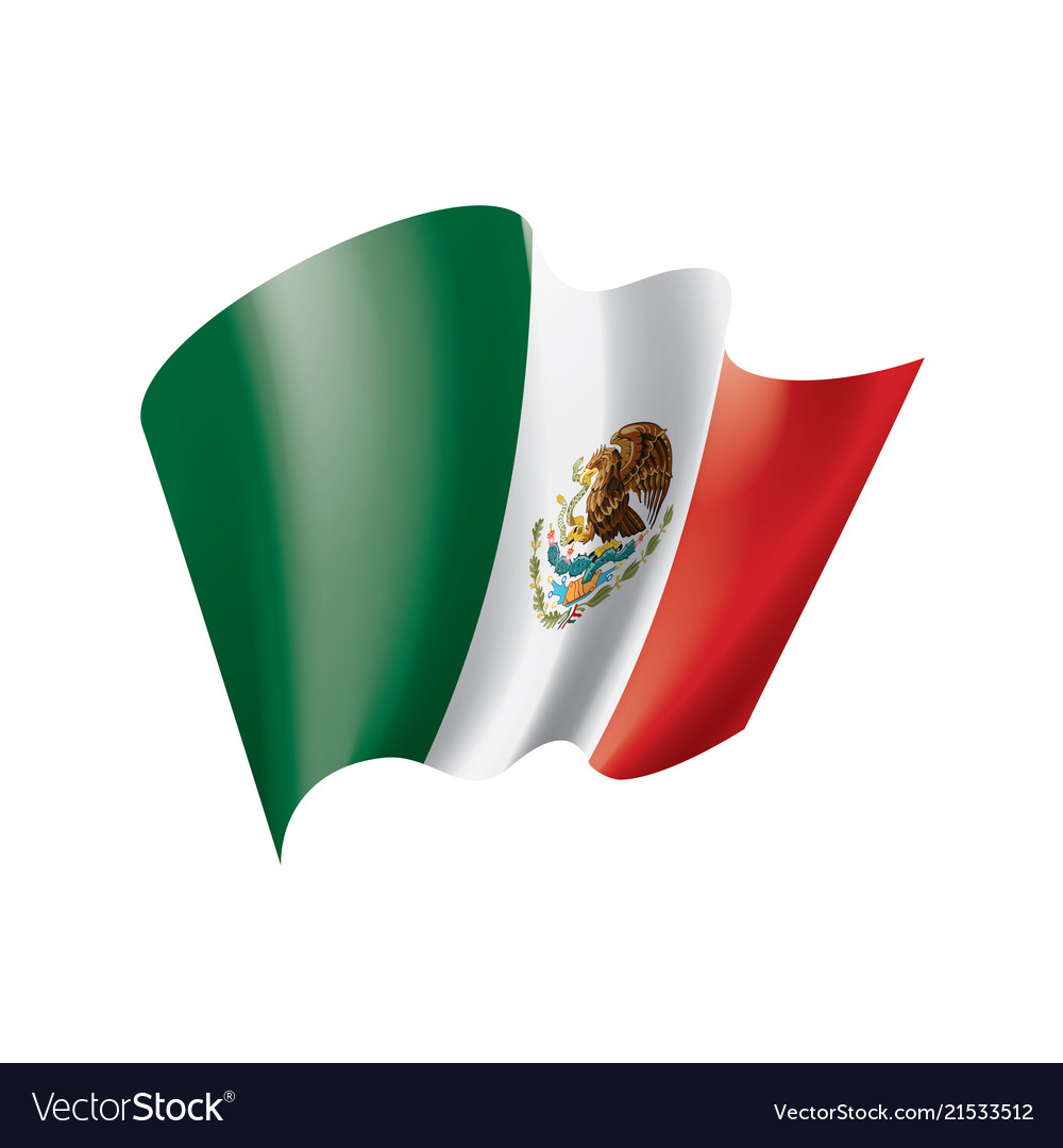 Mexican flag on a white Royalty Free Vector Image