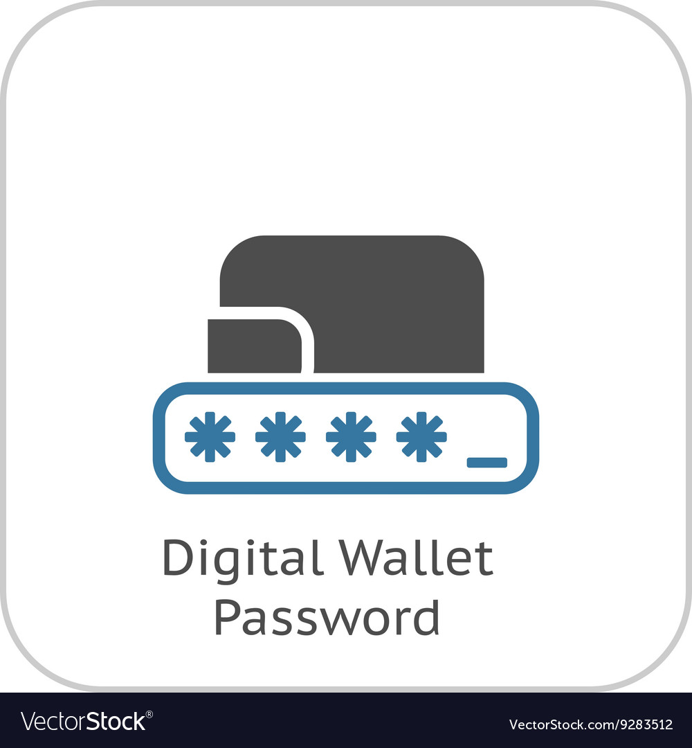 Modern flat digital wallet security concept