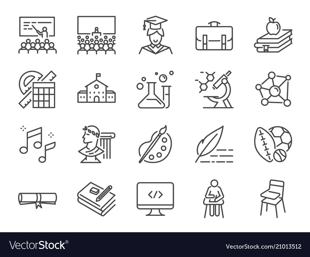 School icon set vector image School icon set