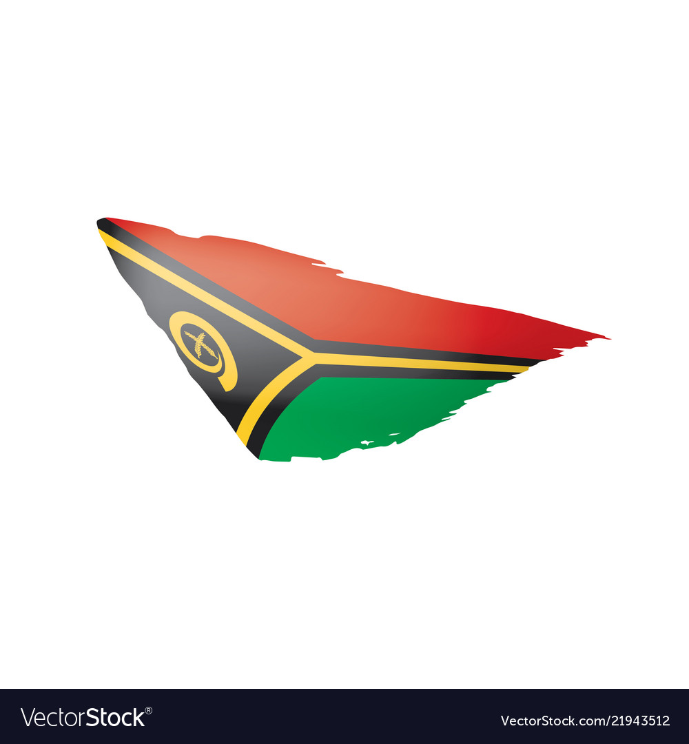 Vanuatu flag on a white