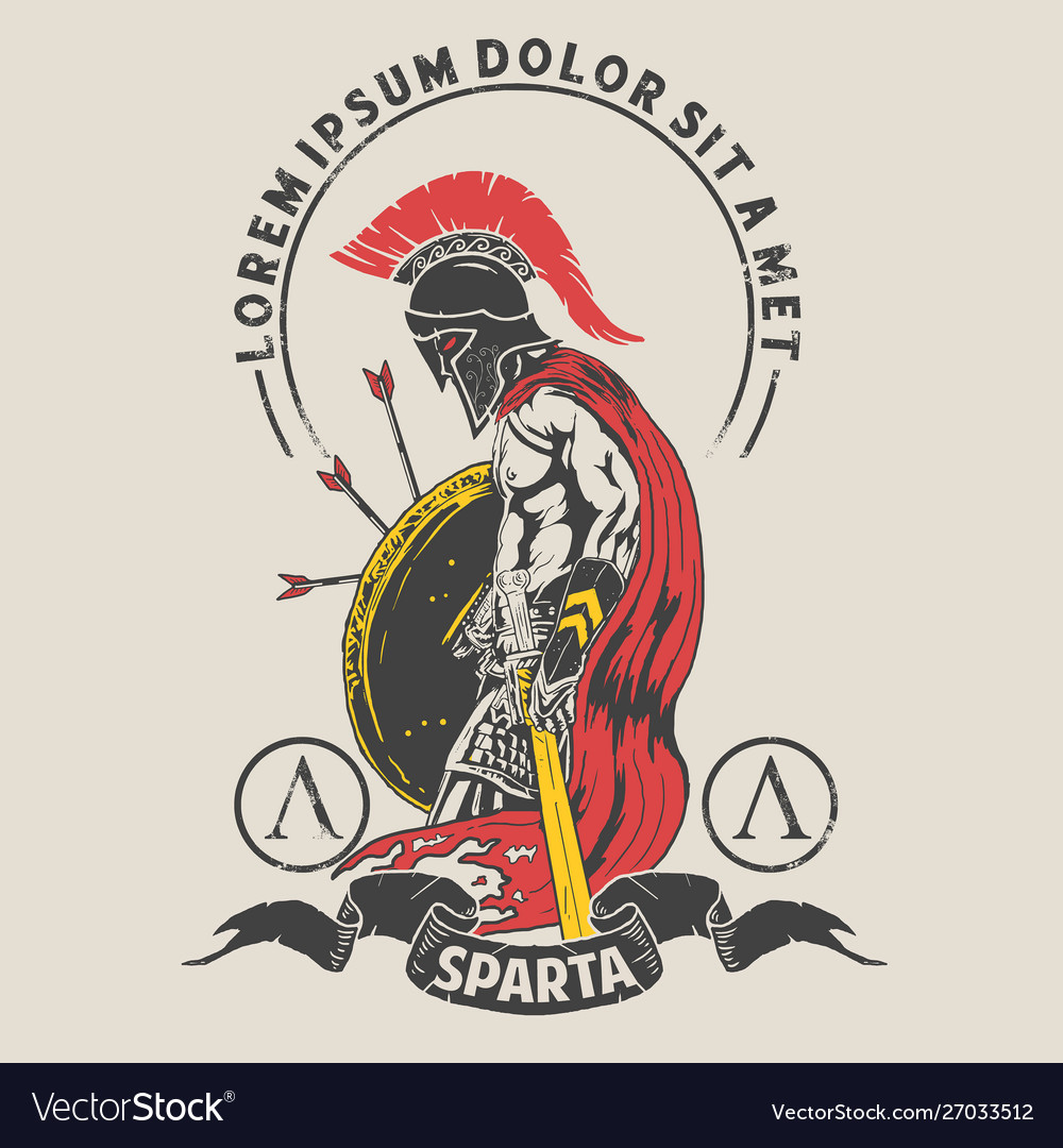 Veteran sparta soldier vector image Veteran sparta soldier