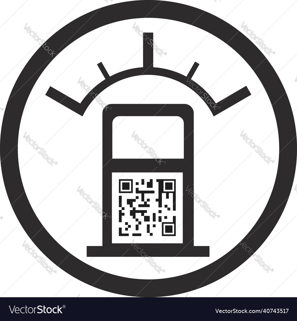A gas station with qr code image Royalty Free Vector Image