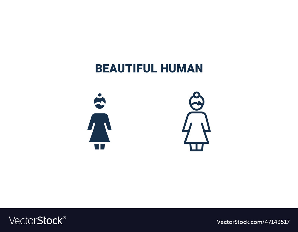 Beautiful human icon outline and filled