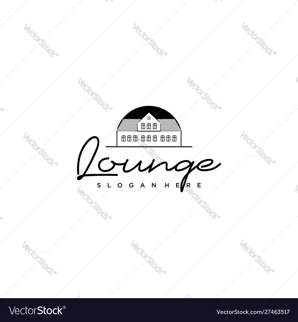 Schwarze Villa Lounge Logo Vorlage