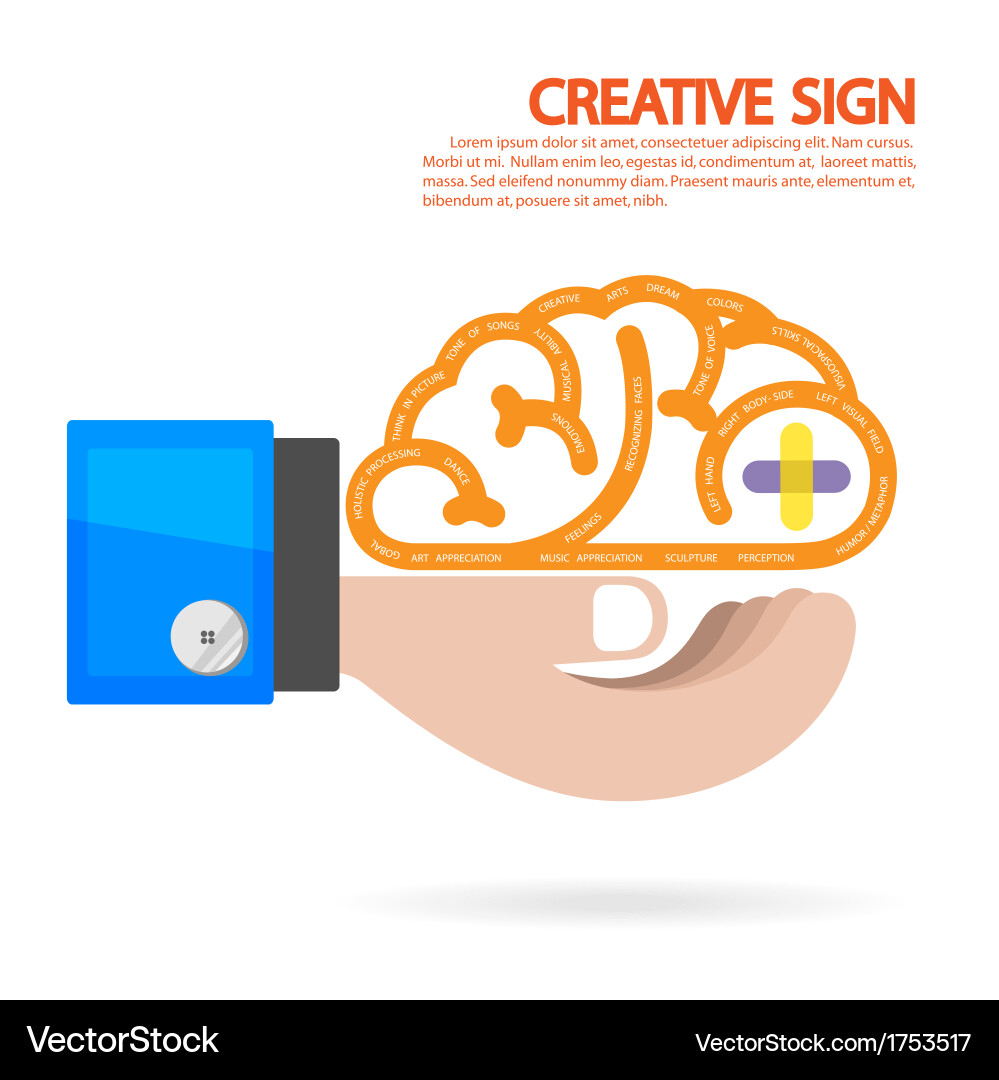 Creative brain idea concept background Royalty Free Vector