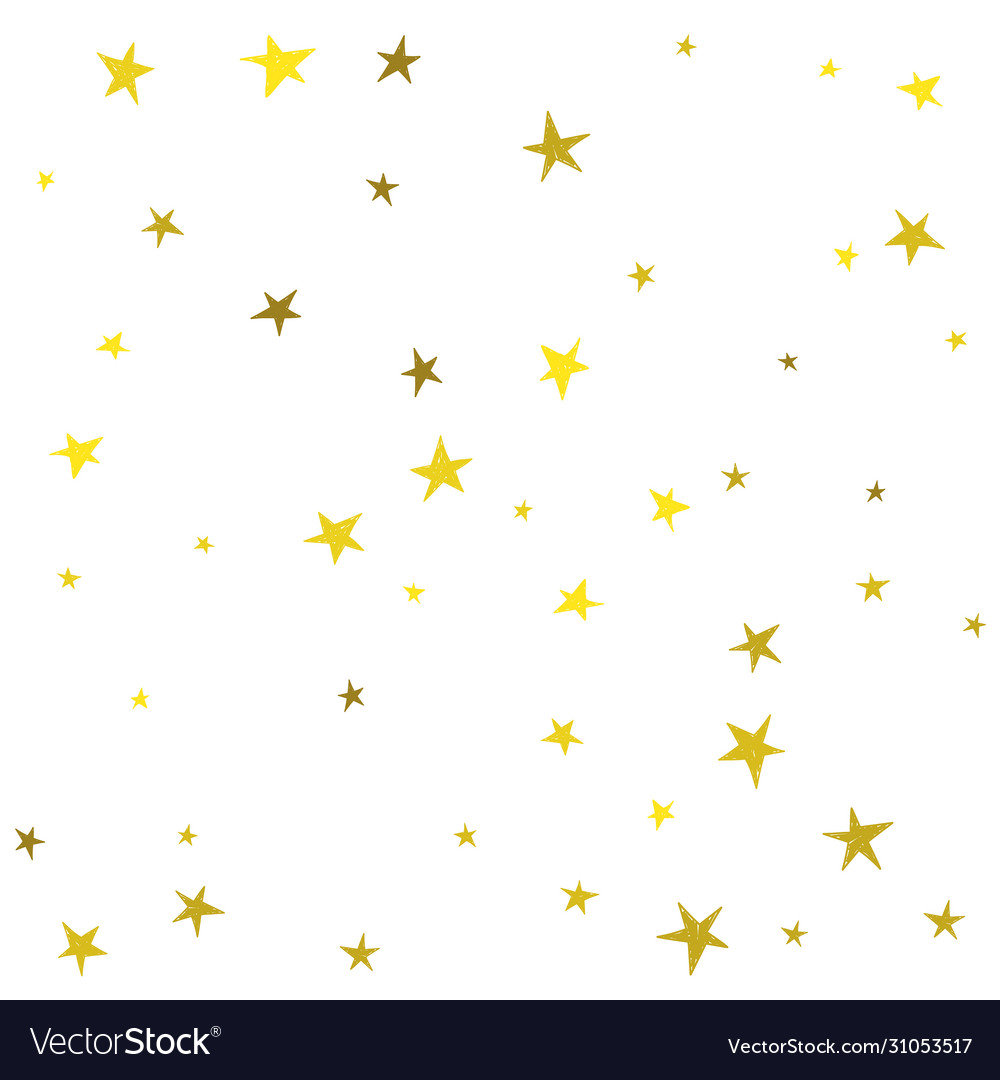 Golden cute hand drawn stars Royalty Free Vector Image