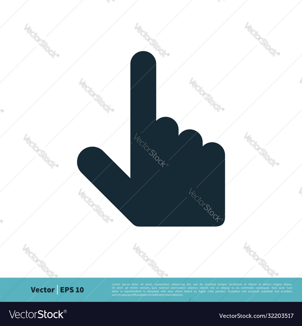 Hand finger pointer icon logo template design