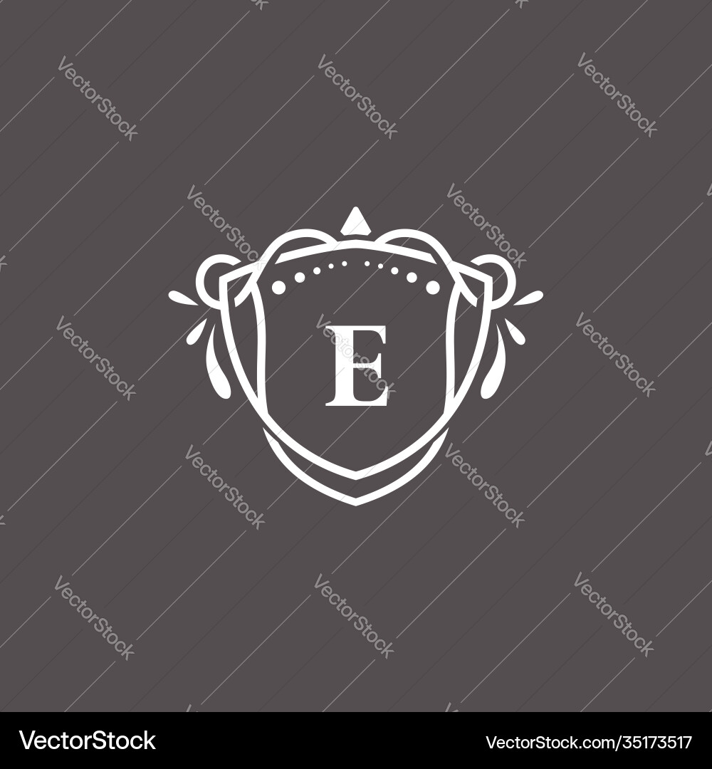Luxury e initial logo frame symbol Royalty Free Vector Image