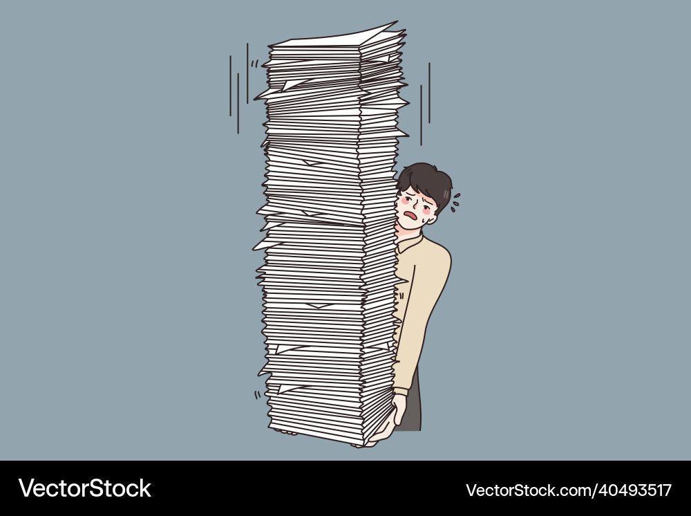 Overwork and pressure at work concept Royalty Free Vector