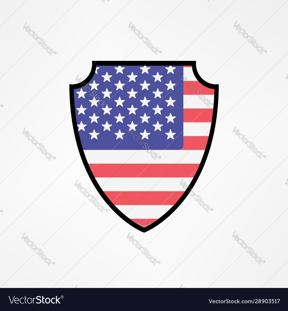 Shield flag america logo and icon