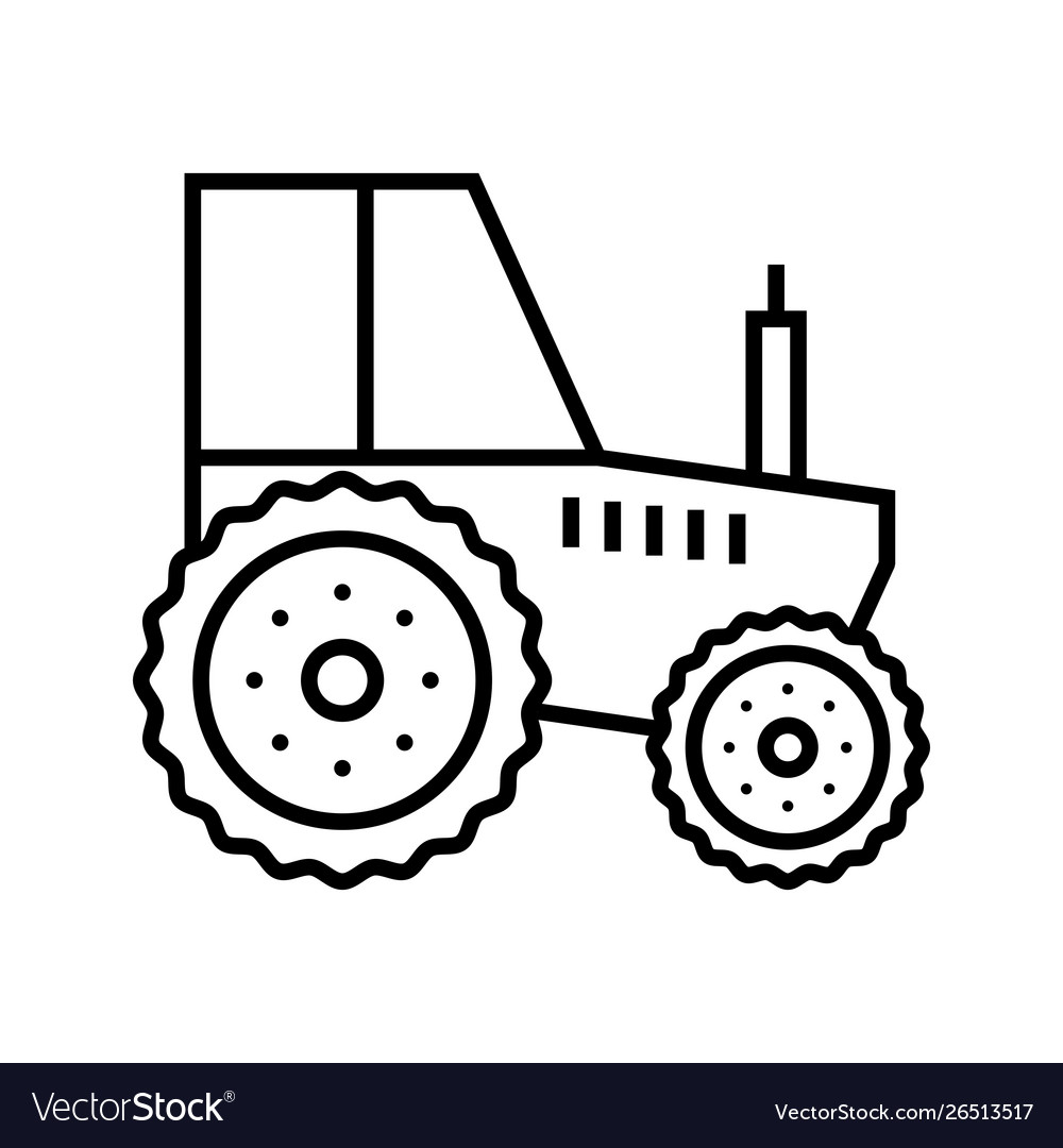 Tractor line black icon Royalty Free Vector Image