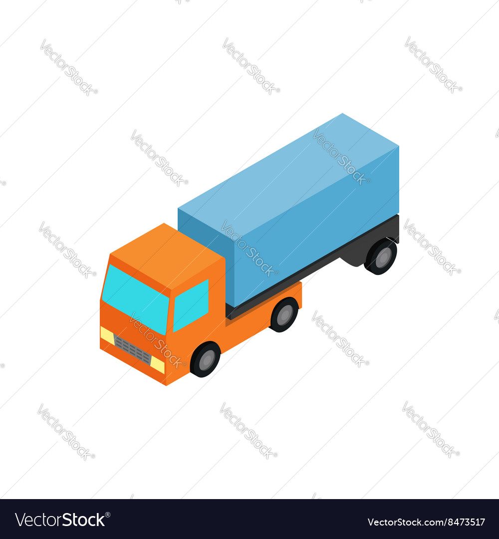 Truck icon isometric 3d style Royalty Free Vector Image