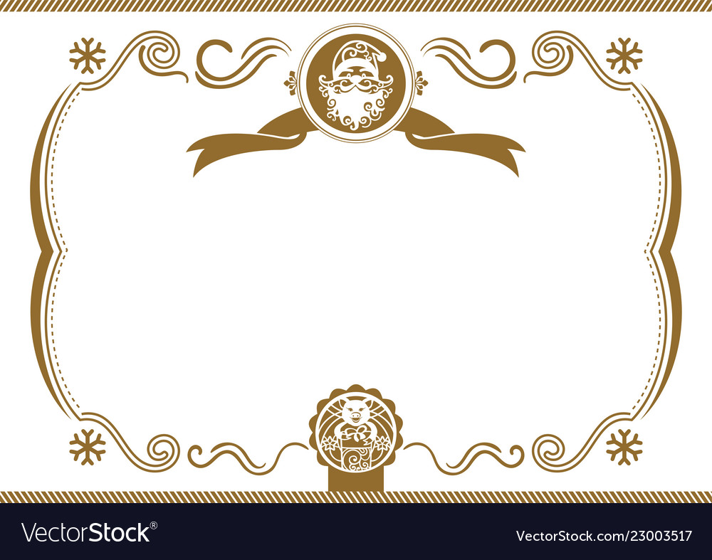 white christmas certificate with santa and pig vector image christmas certificate