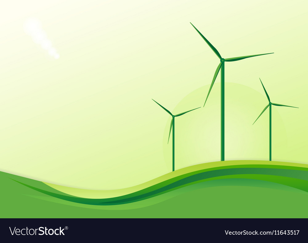 Download Wind generator green energy background Royalty Free Vector