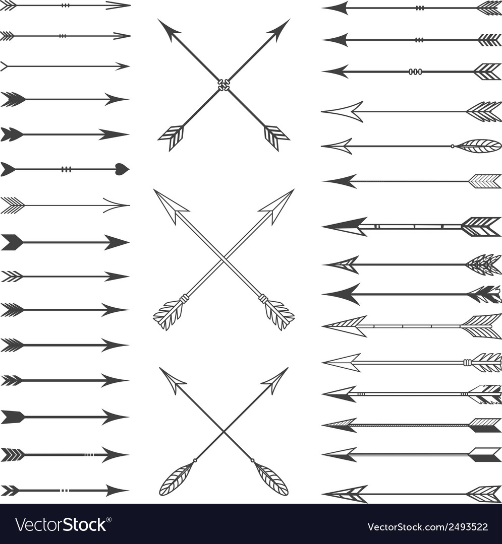 Arrow clip art set in on white background
