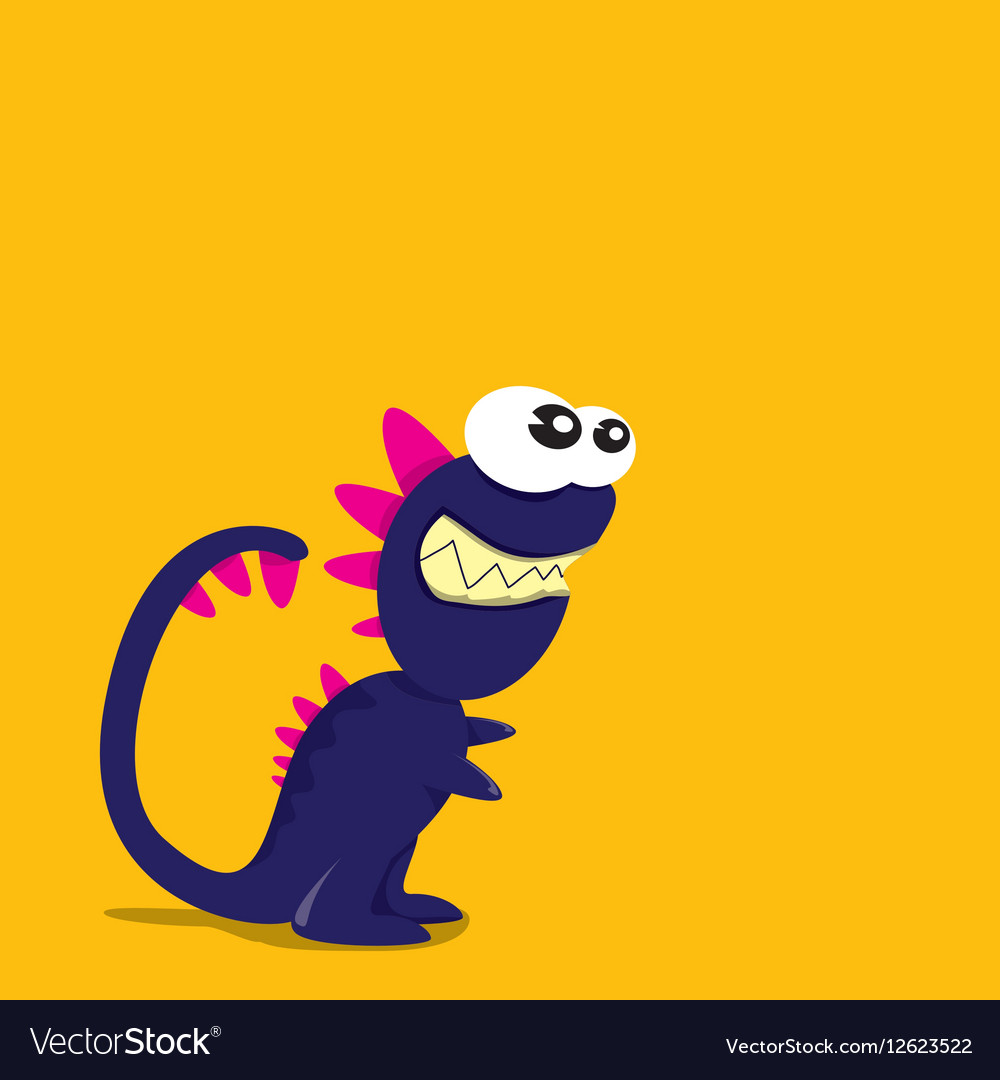 Cartoon funny dragon dinosaur Royalty Free Vector Image