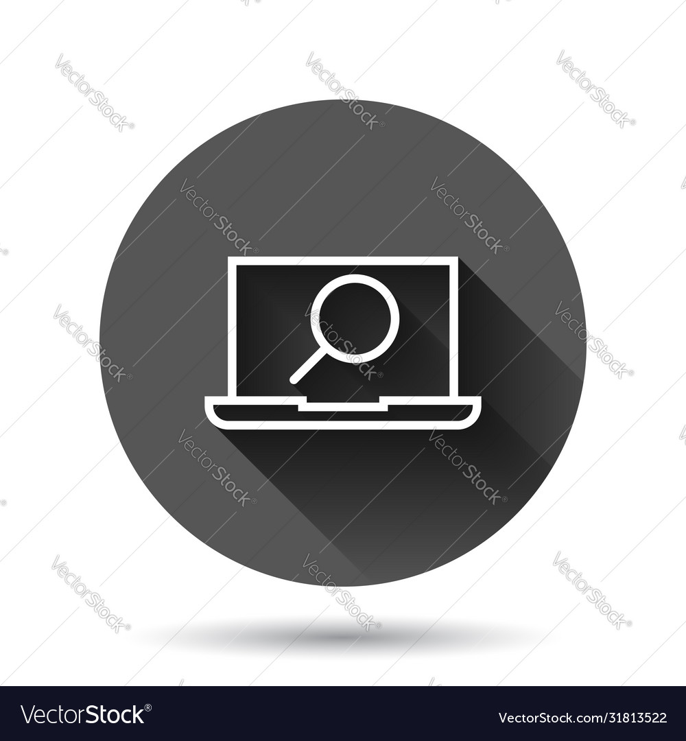 Computer search icon in flat style laptop Vector Image