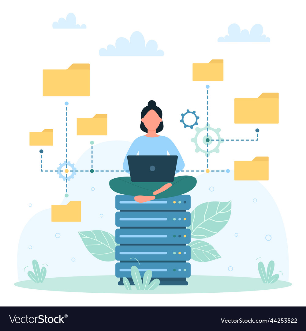 Digital library management of files and documents Vector Image