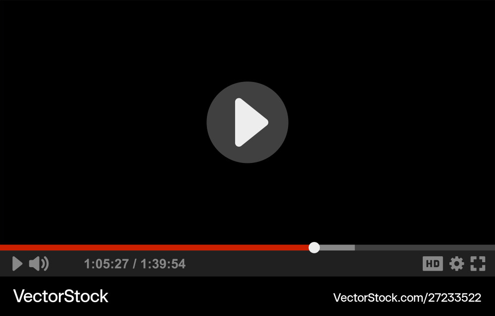 Media video player interface for web Royalty Free Vector