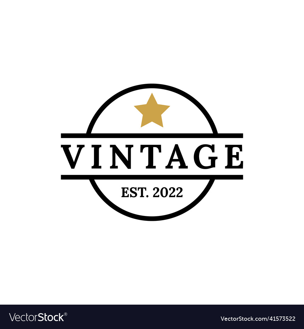 Vintage star logo design Royalty Free Vector Image