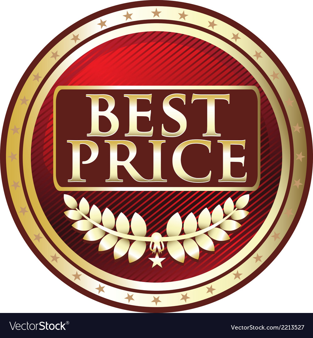 Best price red label Royalty Free Vector Image