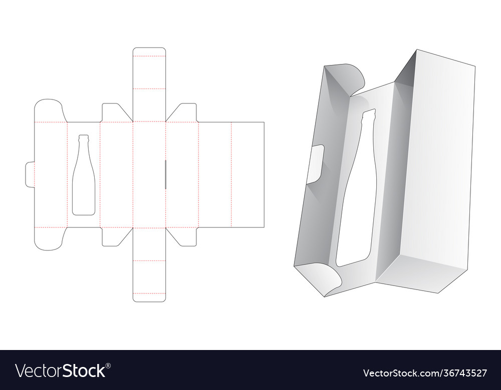 Bottle packaging with shaped window Royalty Free Vector