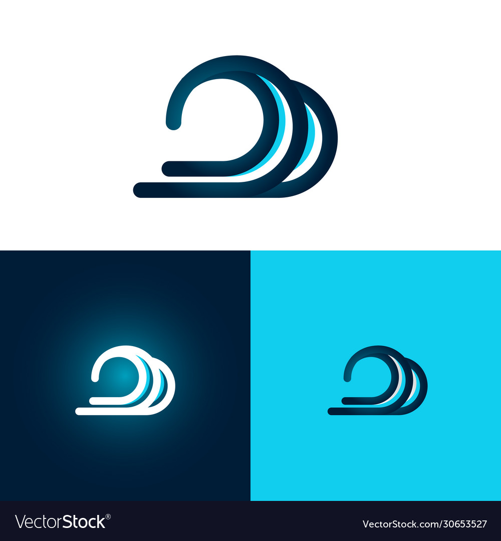 Flat and simple design symbol wave on white