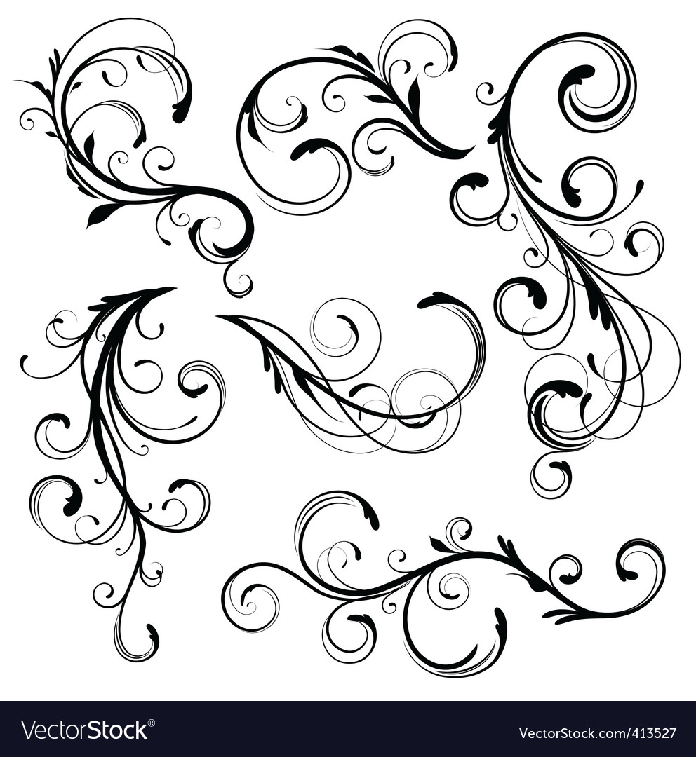 Download Floral elements Royalty Free Vector Image - VectorStock