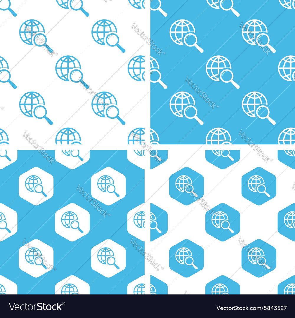 Global search patterns set Royalty Free Vector Image