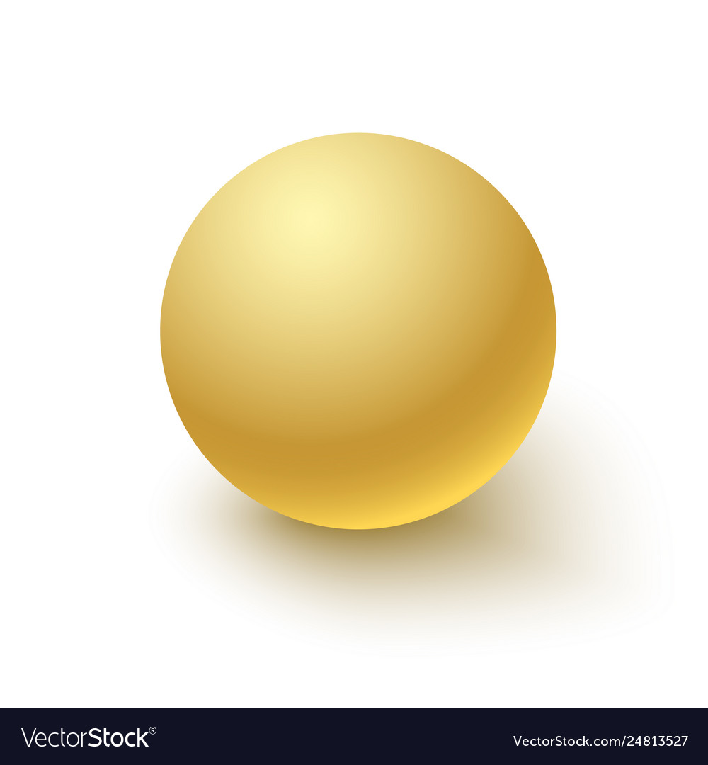 Gold white sphere ball 3d Royalty Free Vector Image