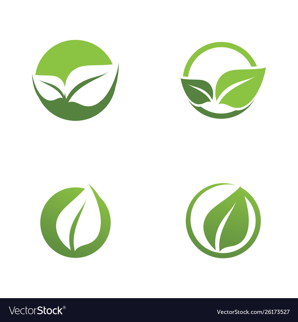 Green leaf ecology nature element icon Royalty Free Vector